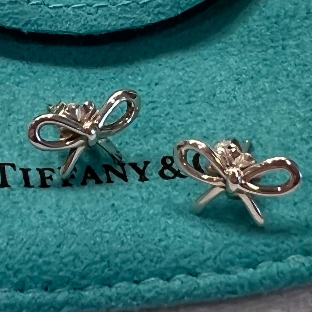 Tiffany & Co Sterling Silver Bow Earrings